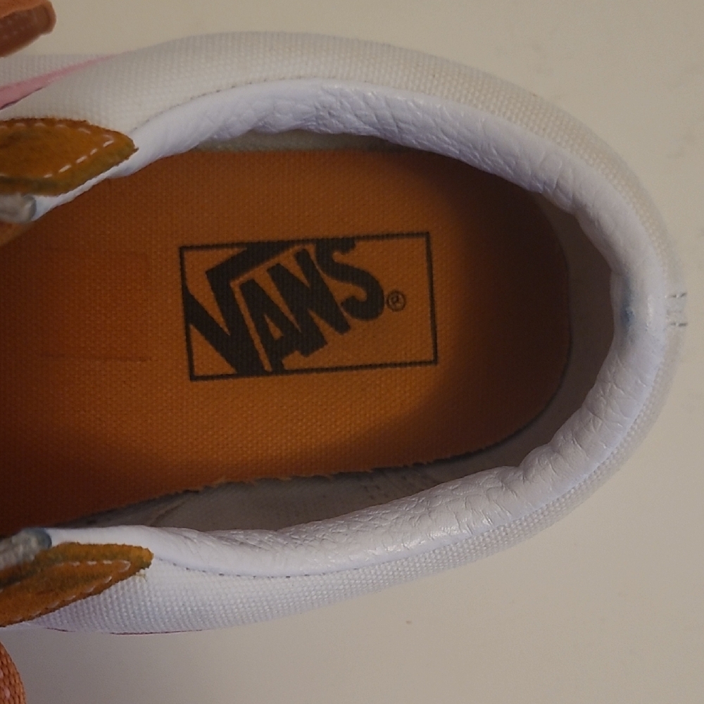 Vans Women's White, Orange, and Pink Sneakers - Picture 12 of 12